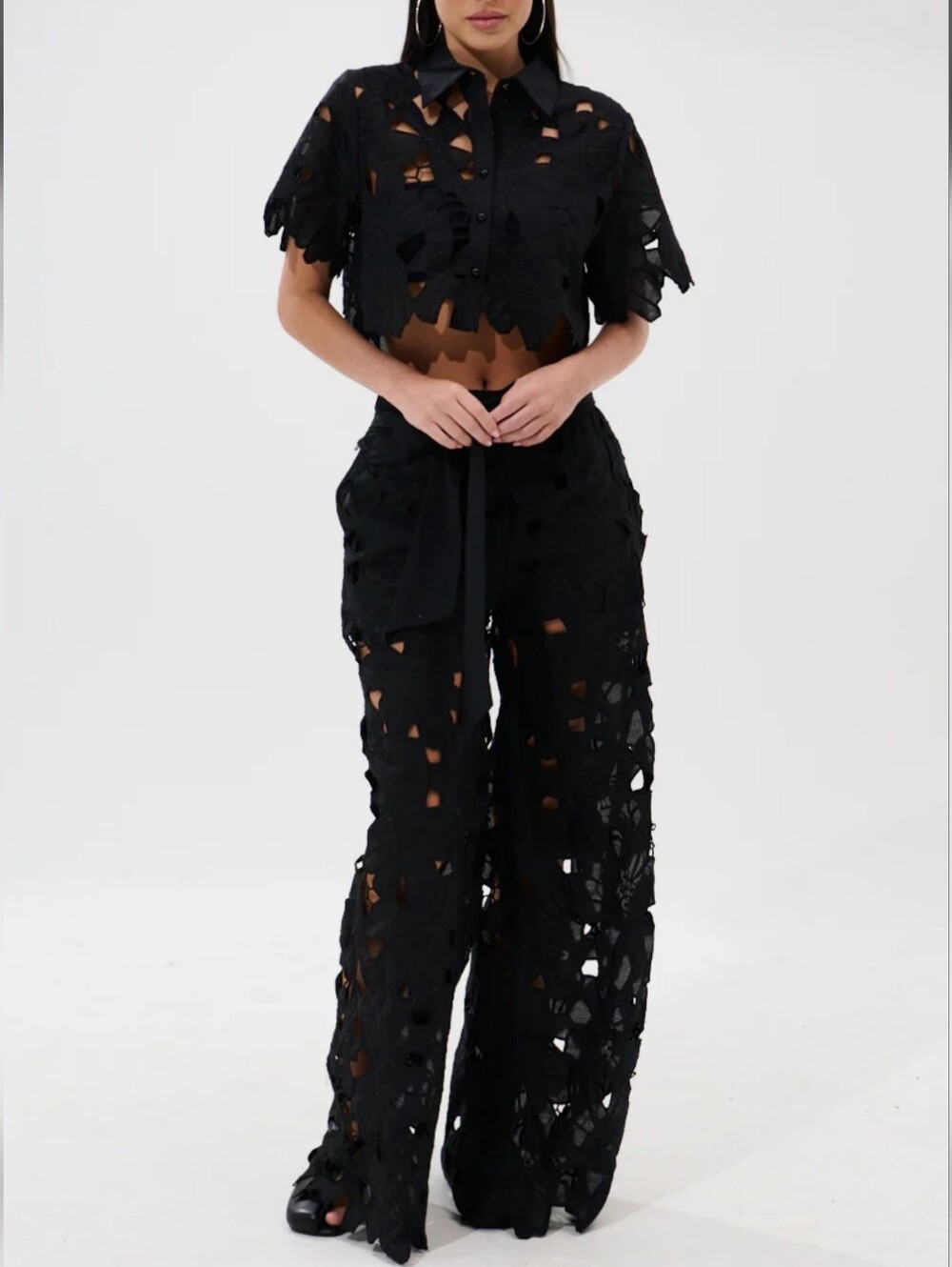 AKIRA | Bundle Dolly Floral Lace Top & Palazzo Pant - Picture 5 of 9